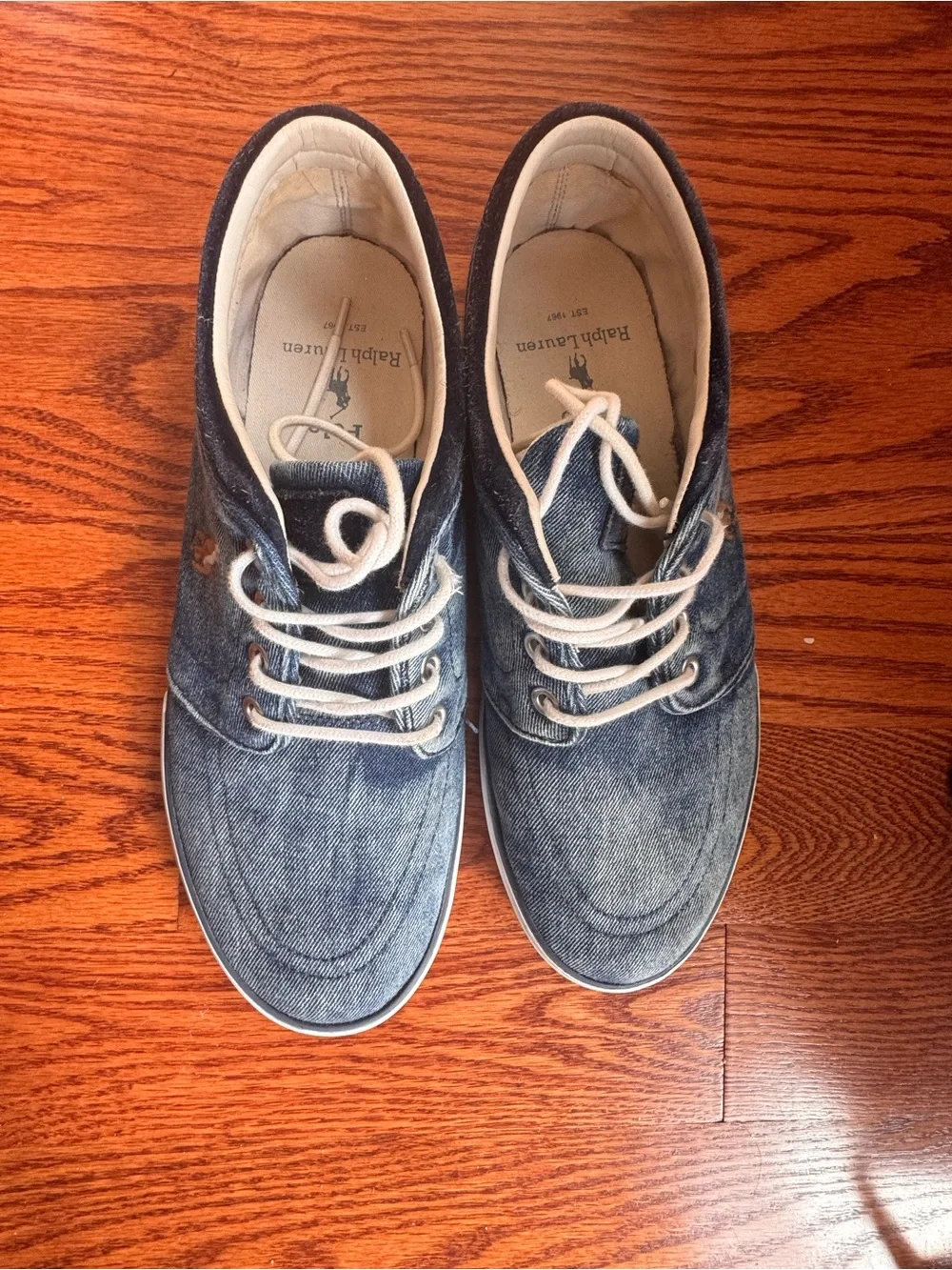 Polo by Ralph Lauren Men's Denim Blue Lace-Up Sneakers